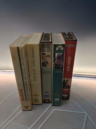 5 cintas VHS, clásicos, RUFUFÚ, CHARADA, DUBLINESES, MACBETH, DESAYUNO CON DIAMANTES