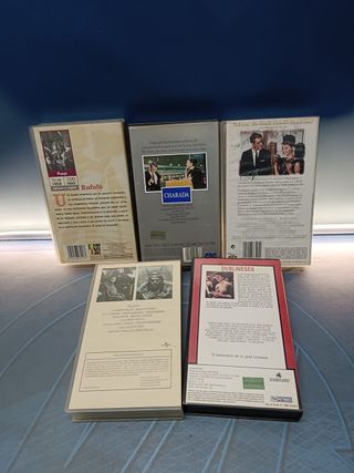 5 cintas VHS, clásicos, RUFUFÚ, CHARADA, DUBLINESES, MACBETH, DESAYUNO CON DIAMANTES