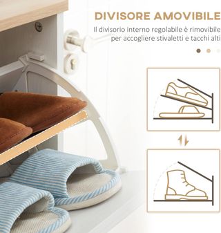 Mueble Zapatero Ahorra Espacio en Aglomerado con 3 Cajones y 2 Estantes Internos Regulables, 70X23.5X122 Cm, Blanco