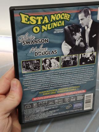 dvd, ESTA NOCHE O NUNCA, GLORIA SWANSON, MELVYN DOUGLAS