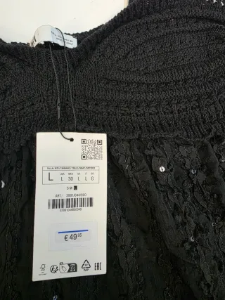 Vestido Zara Negro Talla L