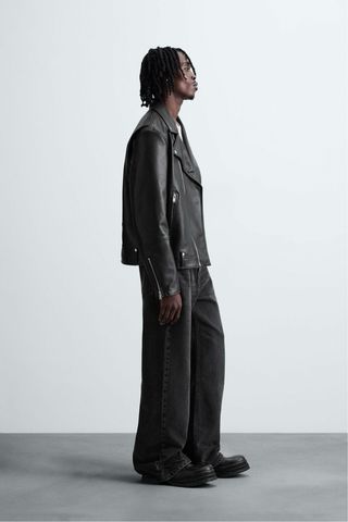 Cazadora Biker Piel Hombre Talla L. Nueva.