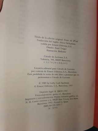 PINTADO EN EL VIENTO, libro de Cathy Cash Spellman