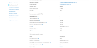 Intel Core i5-8400 Procesador 8ª Gen