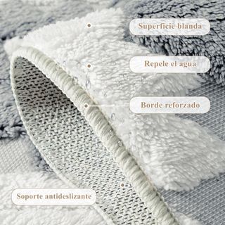PureCozy alfombra 3D azul gris 160x230cm lavable