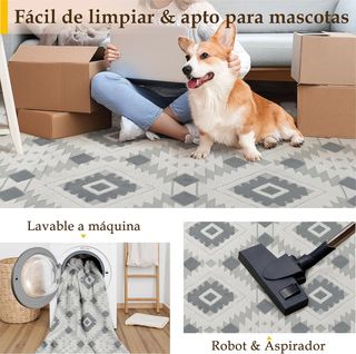 PureCozy alfombra 3D azul gris 160x230cm lavable