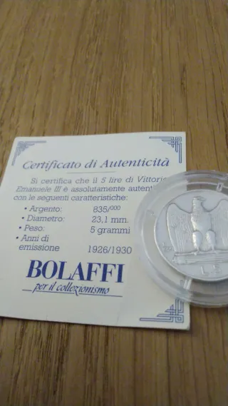 5 Lire Argento 1929 Vittorio Emanuele III