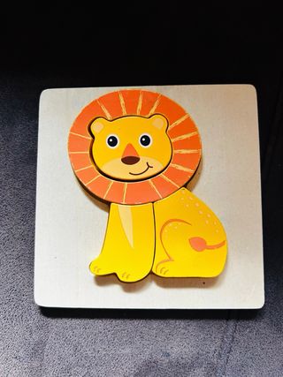 Puzzle de Madera Cebra, gato, vaca, cerdo, león