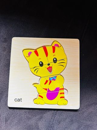 Puzzle de Madera Cebra, gato, vaca, cerdo, león