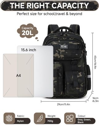 Mochila Amythe camuflaje impermeable 15.6''