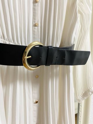 Vestido largo Zara plisado blanco