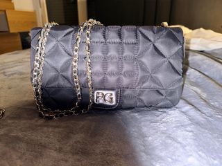 Bolso Purificación García Negro y Plateado