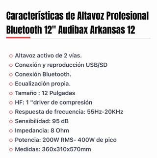 2x Altavoces Audibax Arkansas 12 600W