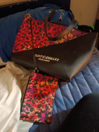 Bolso Just Cavalli Negro y Rojo