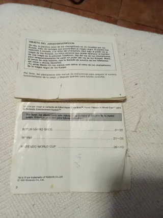 Manual Nintendo NES incompleto