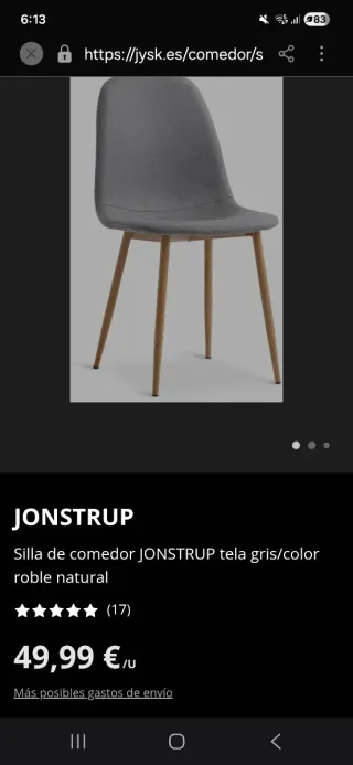 Sillas Jysk Jonstrup (2 unidades)