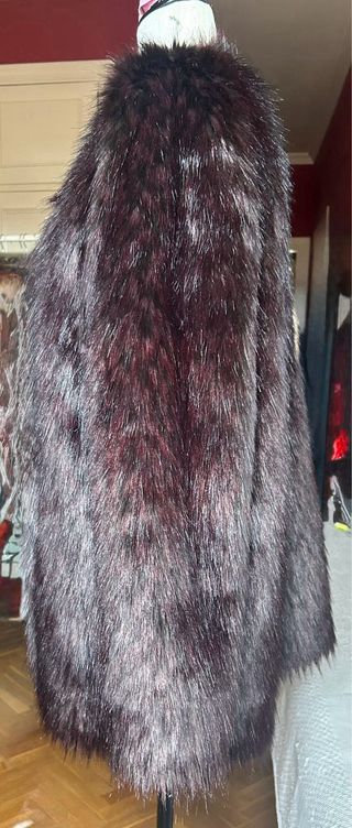 Chaquetón pelo sintético negro/marrón