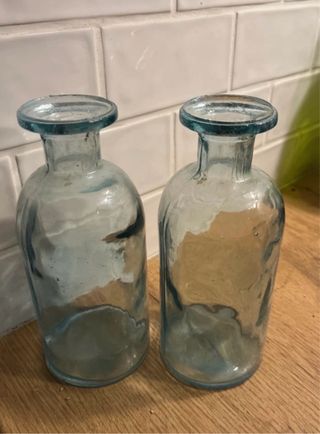 Botella de vidrio reciclado estilo boho