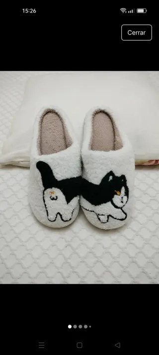 Zapatillas de casa con dibujo de gato