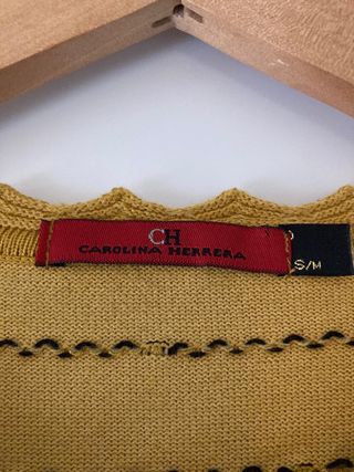 Jersey Carolina Herrera Amarillo con Puntos Negros