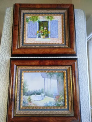 Due quadri ad olio su tela di Jane Small