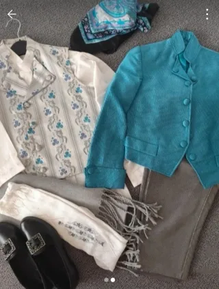 Traje de Fallero turquesa y gris