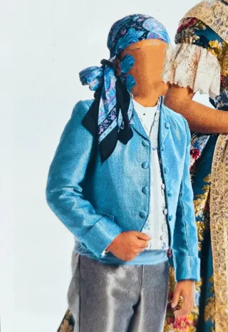 Traje de Fallero turquesa y gris