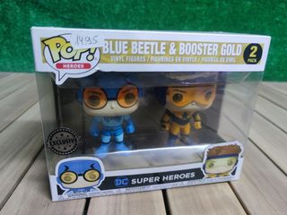 Set 2 Figuras Pop DC Blue Beetle & Booster Gold Metallic Exclusive