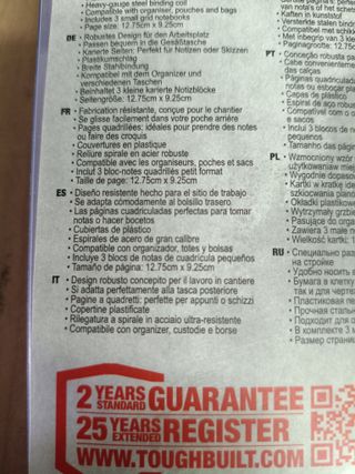 Toughbuilt 56-S-3 Cuadrícula Cuaderno pequeño paquete de 3