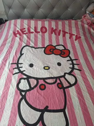 Funda Nórdica Hello Kitty Rayas Rosas