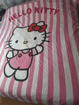 Funda Nórdica Hello Kitty Rayas Rosas