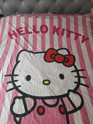 Funda Nórdica Hello Kitty Rayas Rosas