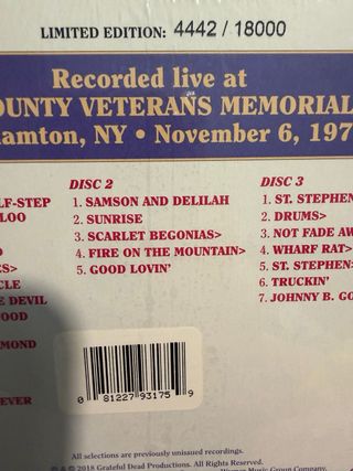 Grateful Dead Dave's Picks Vol. 25 Limited edition