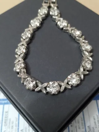 Bracciale vintage acciaio e cristalli