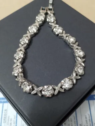 Bracciale vintage acciaio e cristalli