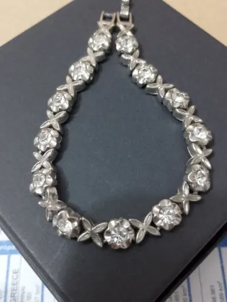 Bracciale vintage acciaio e cristalli