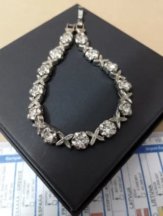 Bracciale vintage acciaio e cristalli