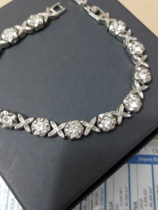 Bracciale vintage acciaio e cristalli