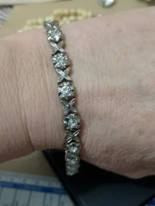 Bracciale vintage acciaio e cristalli