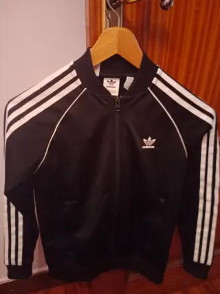 Chaqueta Adidas Niño Negra y Blanca talla 11-12