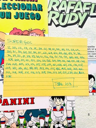 Álbum cromo Panini Supergol Rafael Rudy incompleto