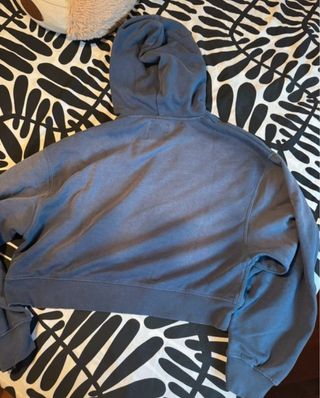 Felpa Bershka con cappuccio - Blu/Grigio - XS