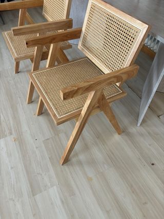 Conjunto 2 Sillas Madera y Ratán