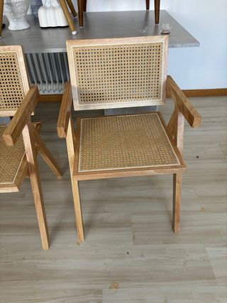 Conjunto 2 Sillas Madera y Ratán