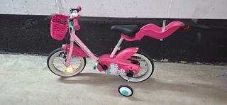 Bicicleta infantil 12 pulgadas unicornio rosa