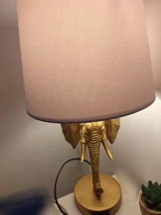 Lámpara Mesa Diseño Elefante Dorado