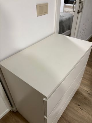 Cómoda Malm Ikea 3 cajones blanca