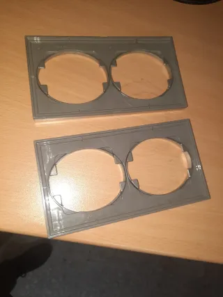 Placa 2 tomas tacto plata