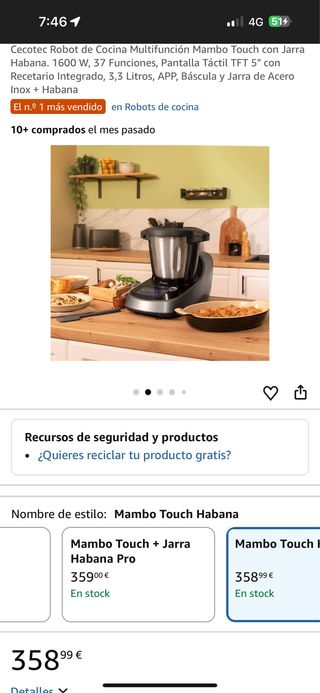 Robot Cocina Cecotec Mambo Touch Habana