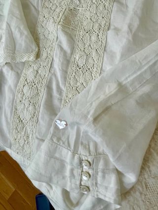 Blusa Pepita Perez Encaje Blanco Roto XS